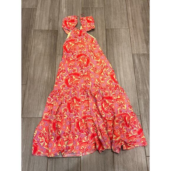 Nicole Miller Fearless Floral Maxi Dress size Small Pink Multi - Picture 9 of 10